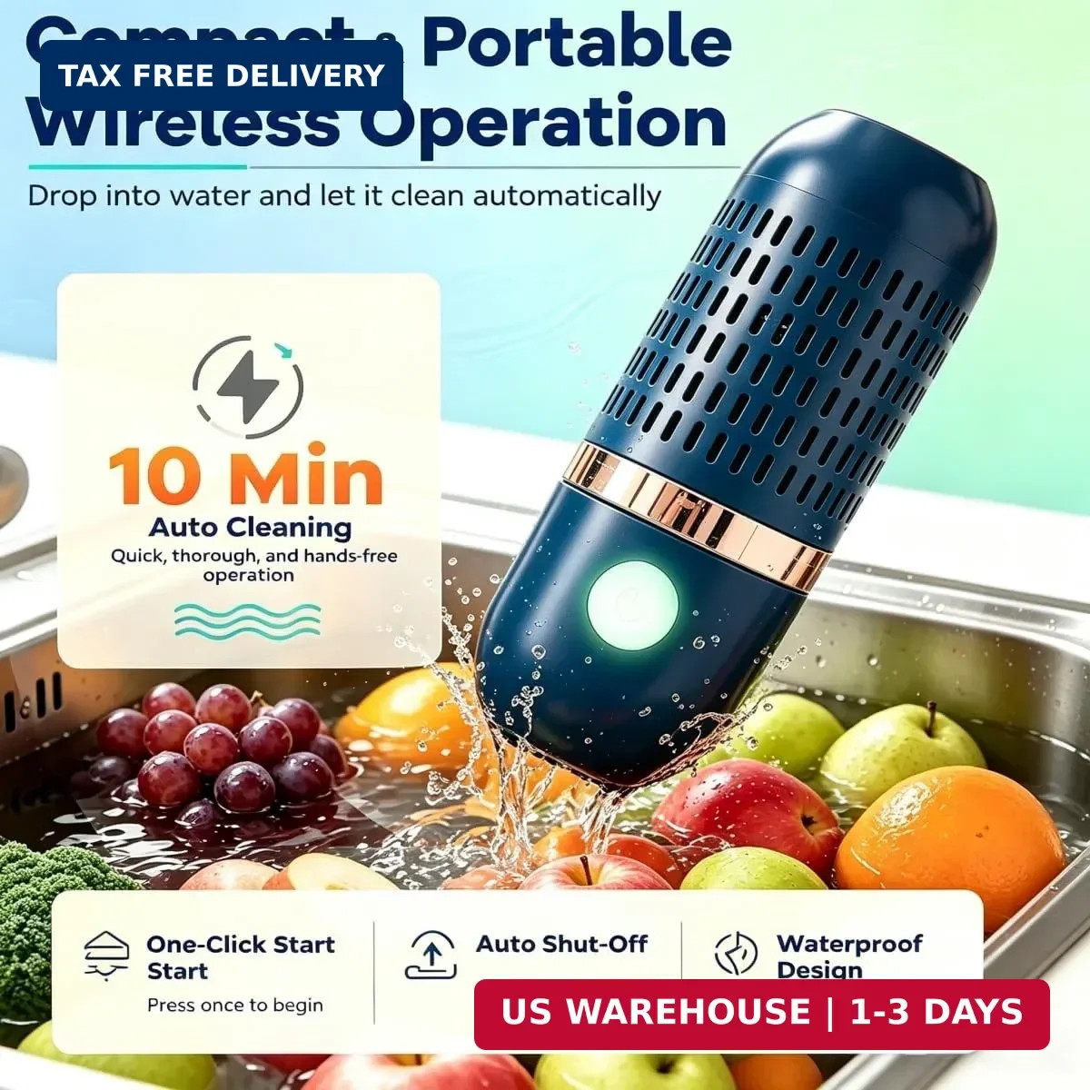 2026 New Produce Cleaner & Vegetable Cleaner with Oh-Ion Technology | Wireless R