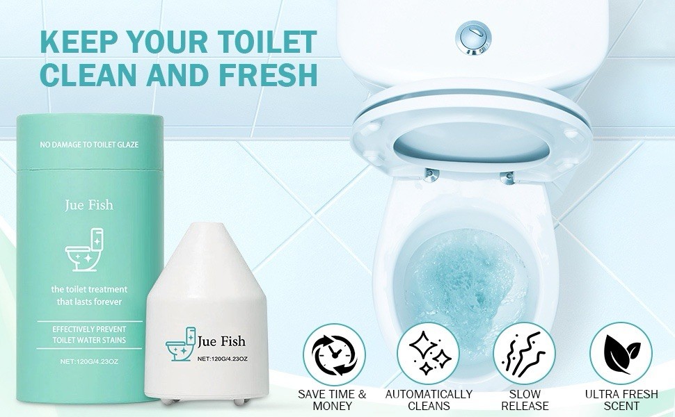 2 Pack Jue Fish Toilet Tank Cleaner Treatment Blocks Prevent Water Stains 120g