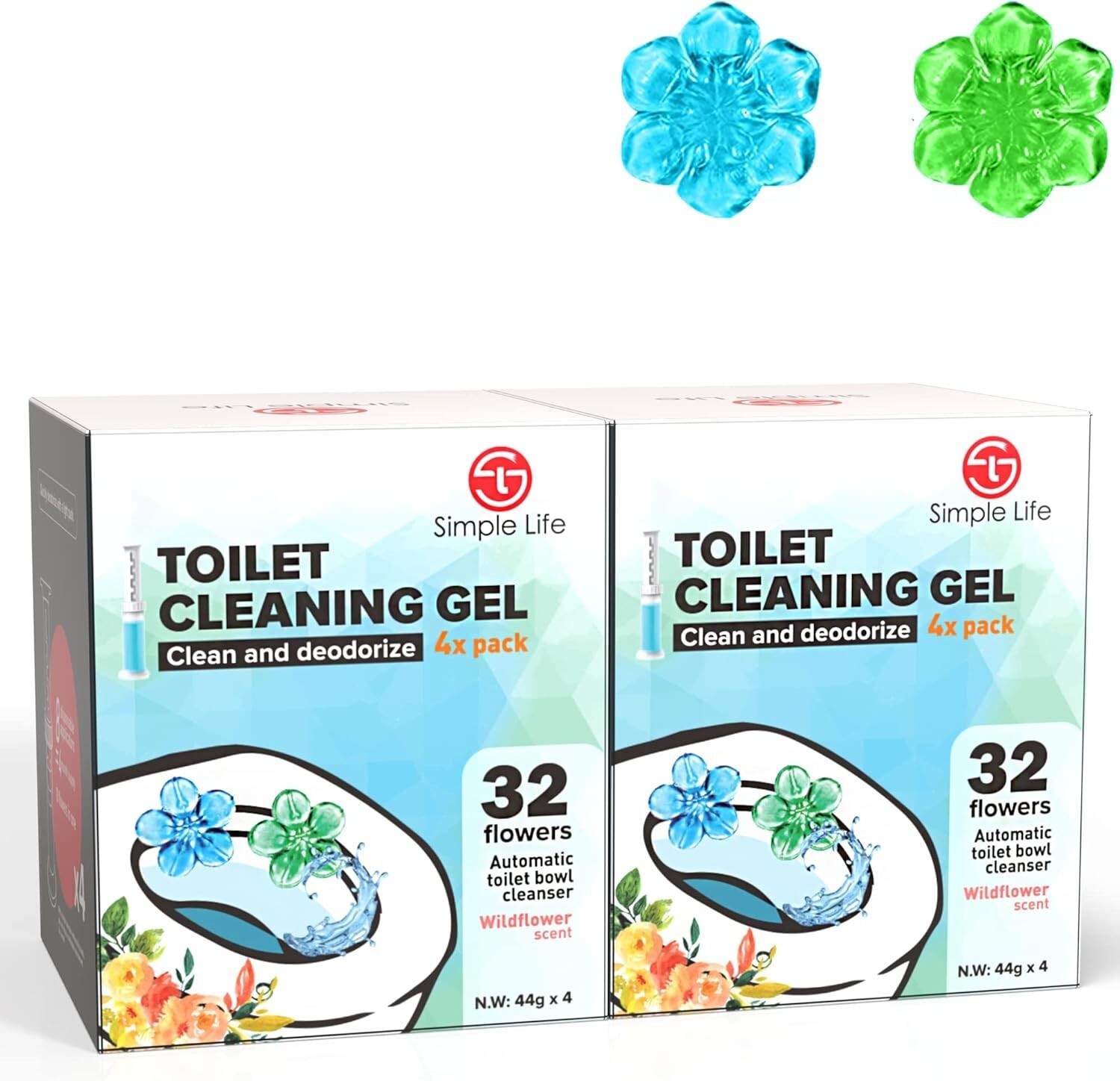 Fresh Flower Toilet Gel Stamps | Non-Toxic Cleaner with Ocean-Scented Freshness