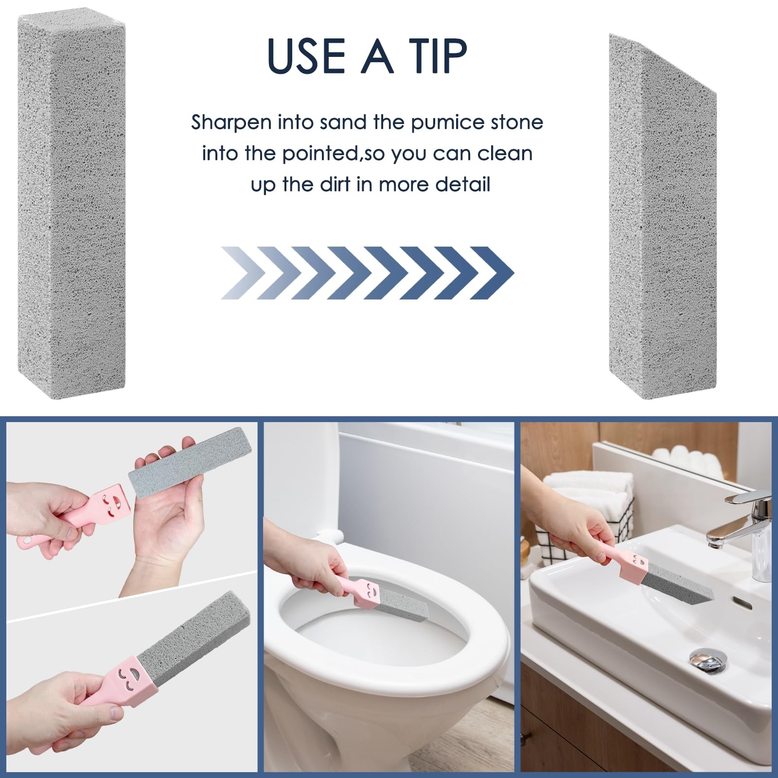 36 Pack Pumice Stone Toilet Bowl Cleaner with Handle Pumice Stone for Cleanin…