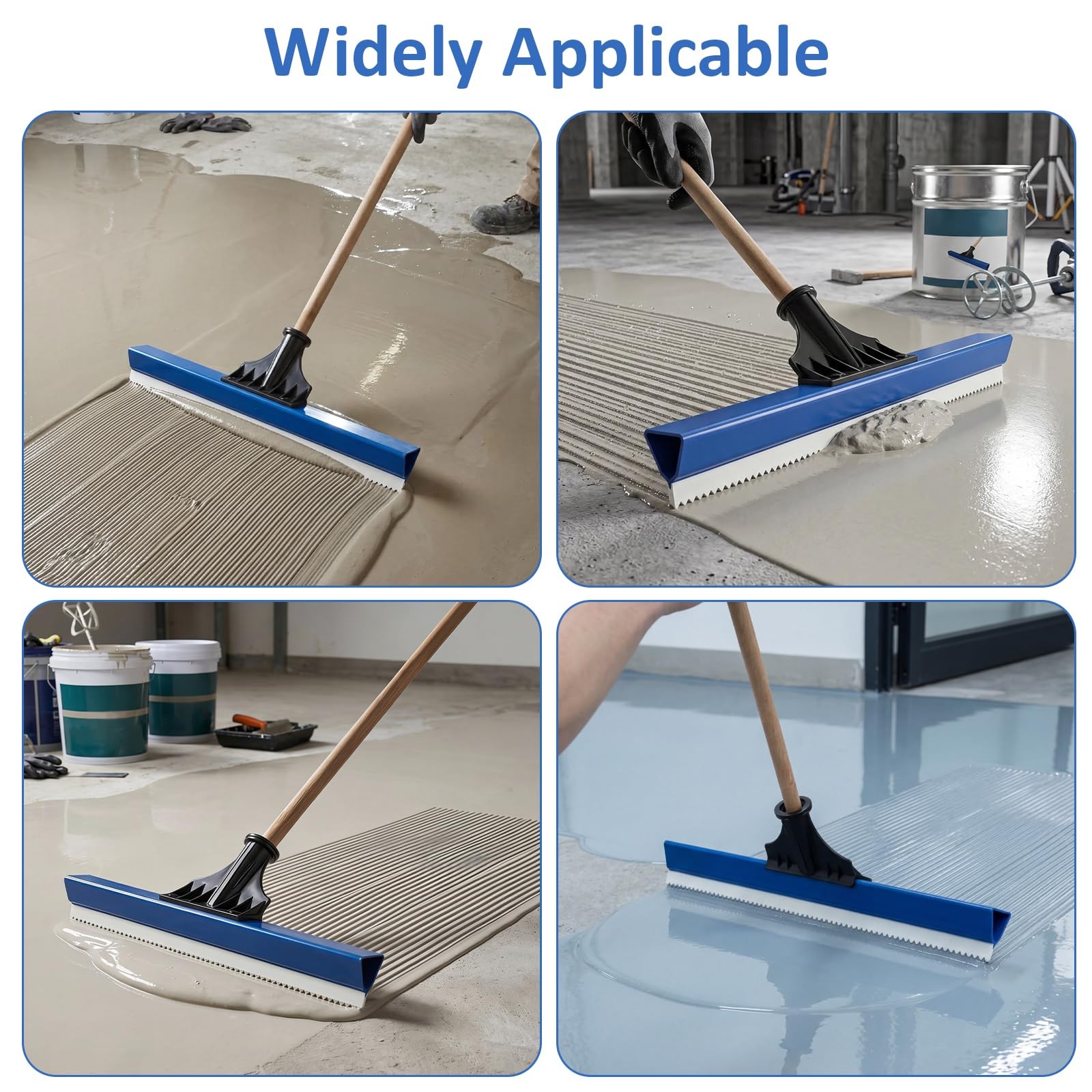 2 Pack 16 Inch Notched Epoxy Floor Squeegee 0.16in Teeth Spreader Tool