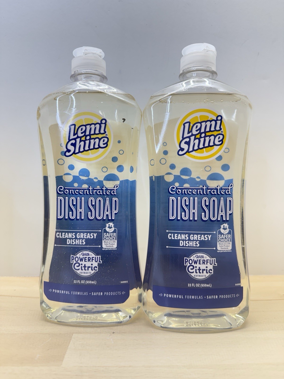 Lemi Shine Concentrated Dish Soap 22 Fl Oz Powerful Citric Extract Lot Of 2