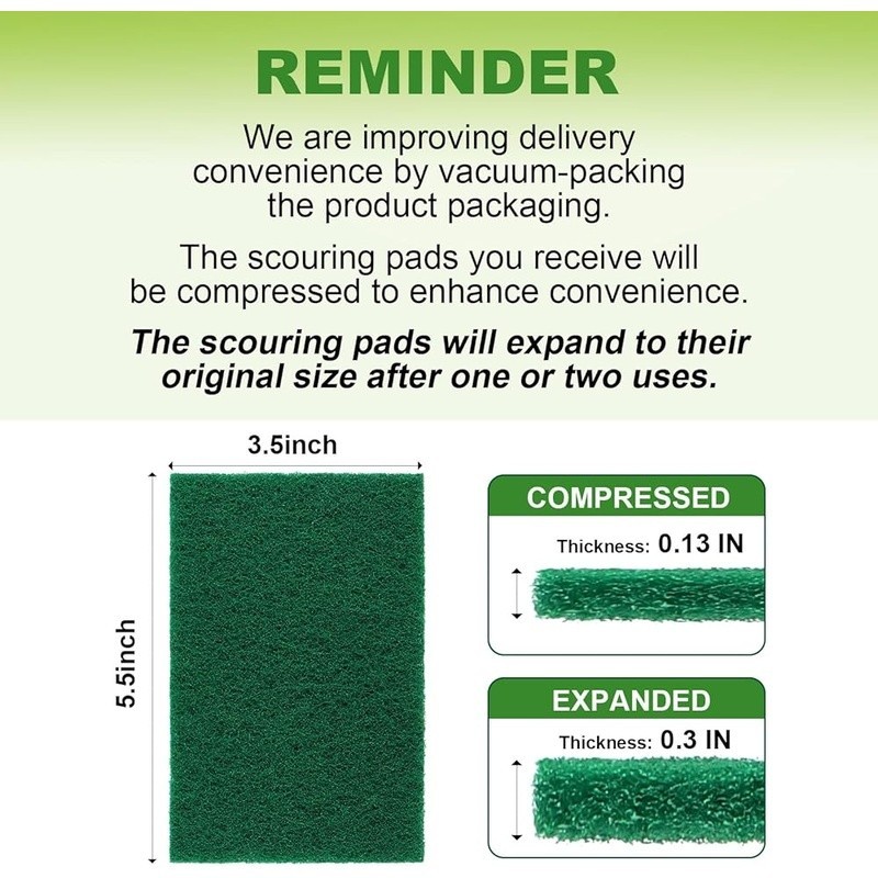 Scouring Pads 96 Pack Cleaning Porcelain Ceramic Stainless Steel Glass Plastic