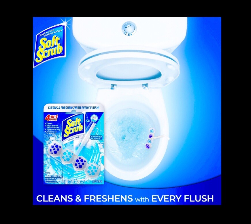 2pks Soft Scrub 4-in-1 Technology Toilet Care SAPPHIRE WATERS:clean/fight/fresh