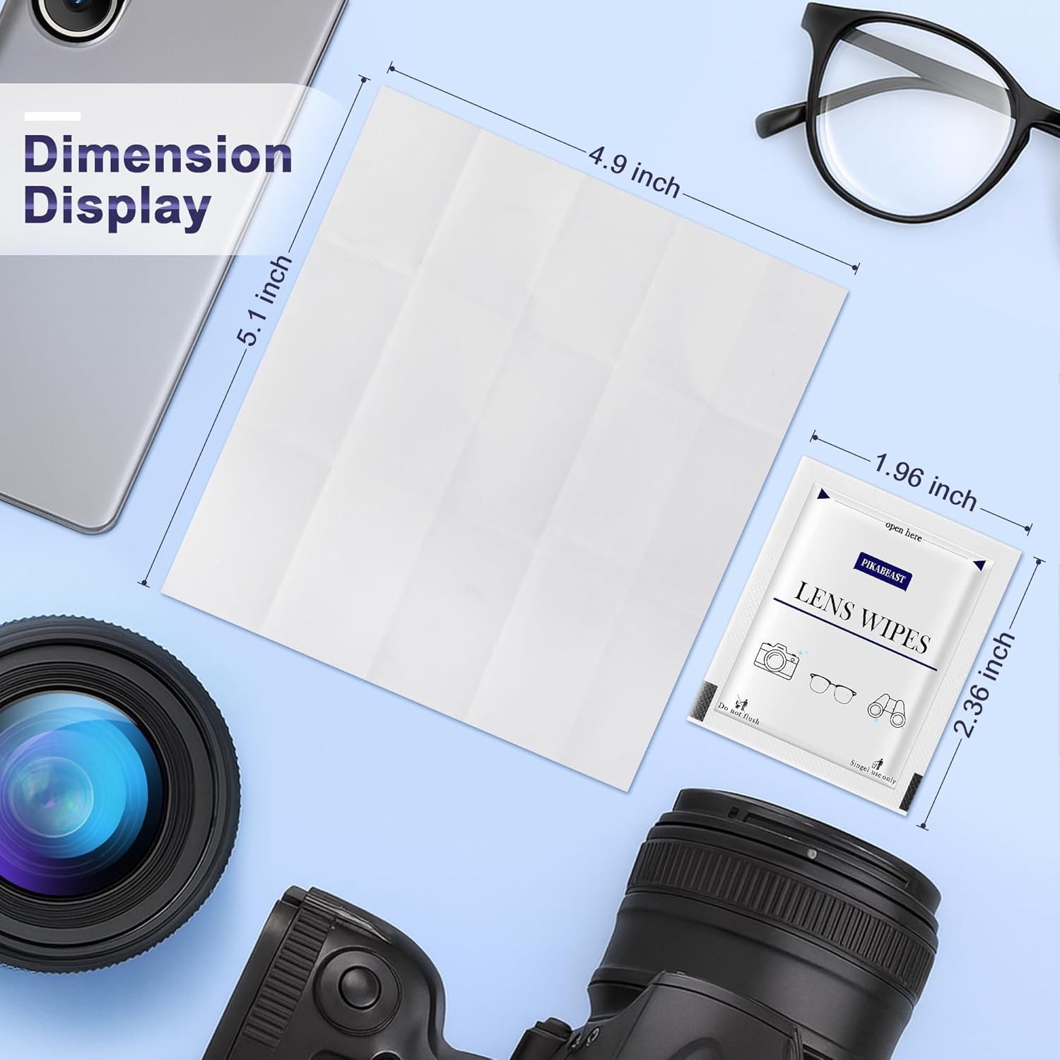 Lens Wipes for Eyeglasses, Eyeglass Cleaner Wipes for Ceras, Sunglasses,