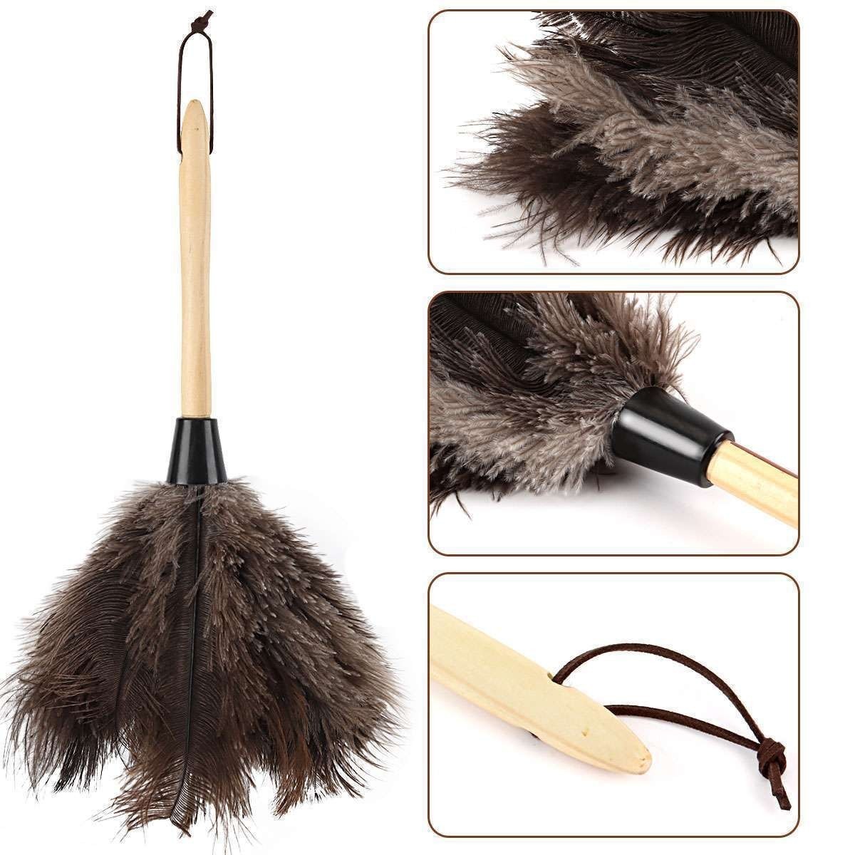 1-5pcs Ostrich Feather Duster Durable Dust Collecting Cleaning Tool In Wool Shop