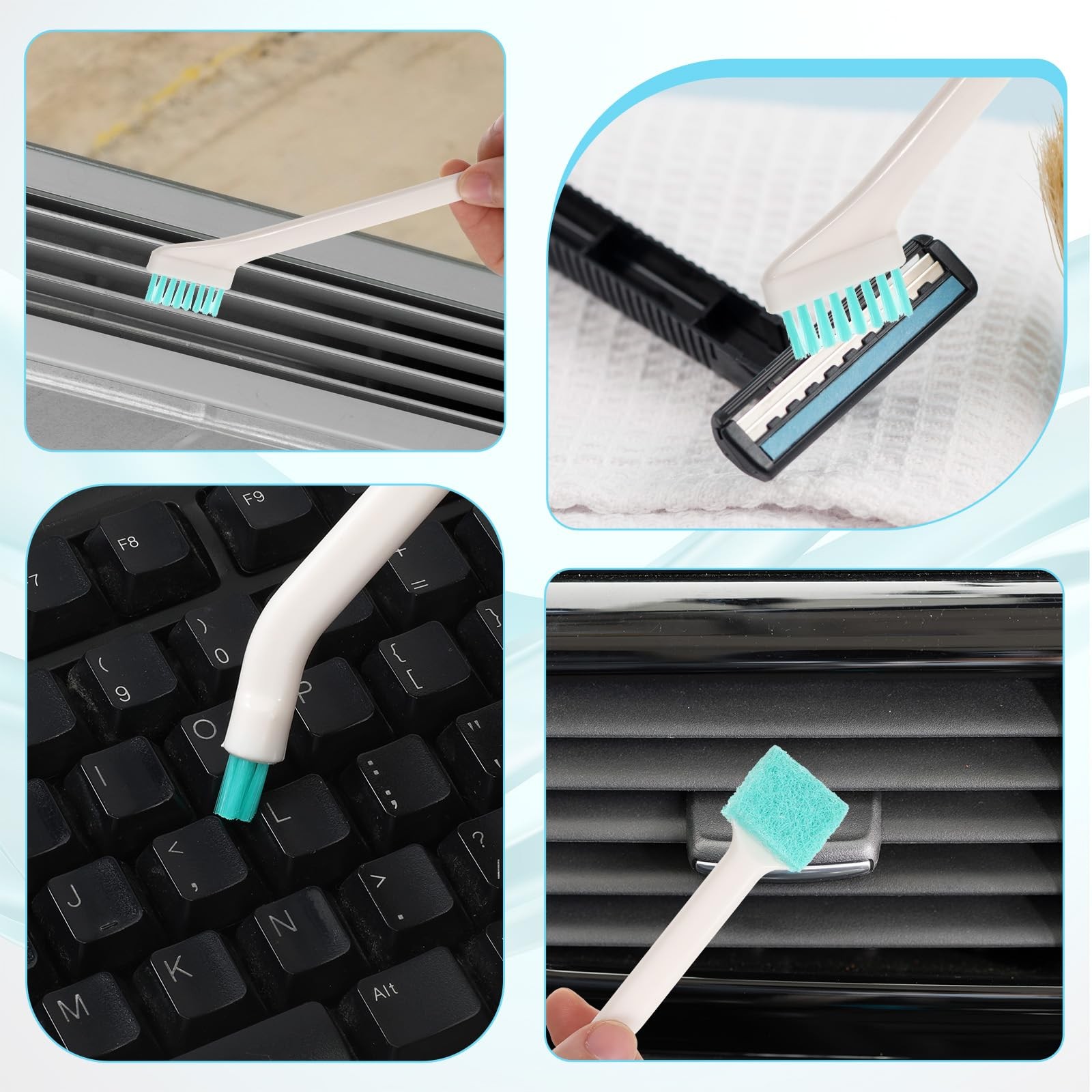 16 Pcs Small Household Cleaning Brushes, Deep Detail Crevice Cleaning Tool Se…