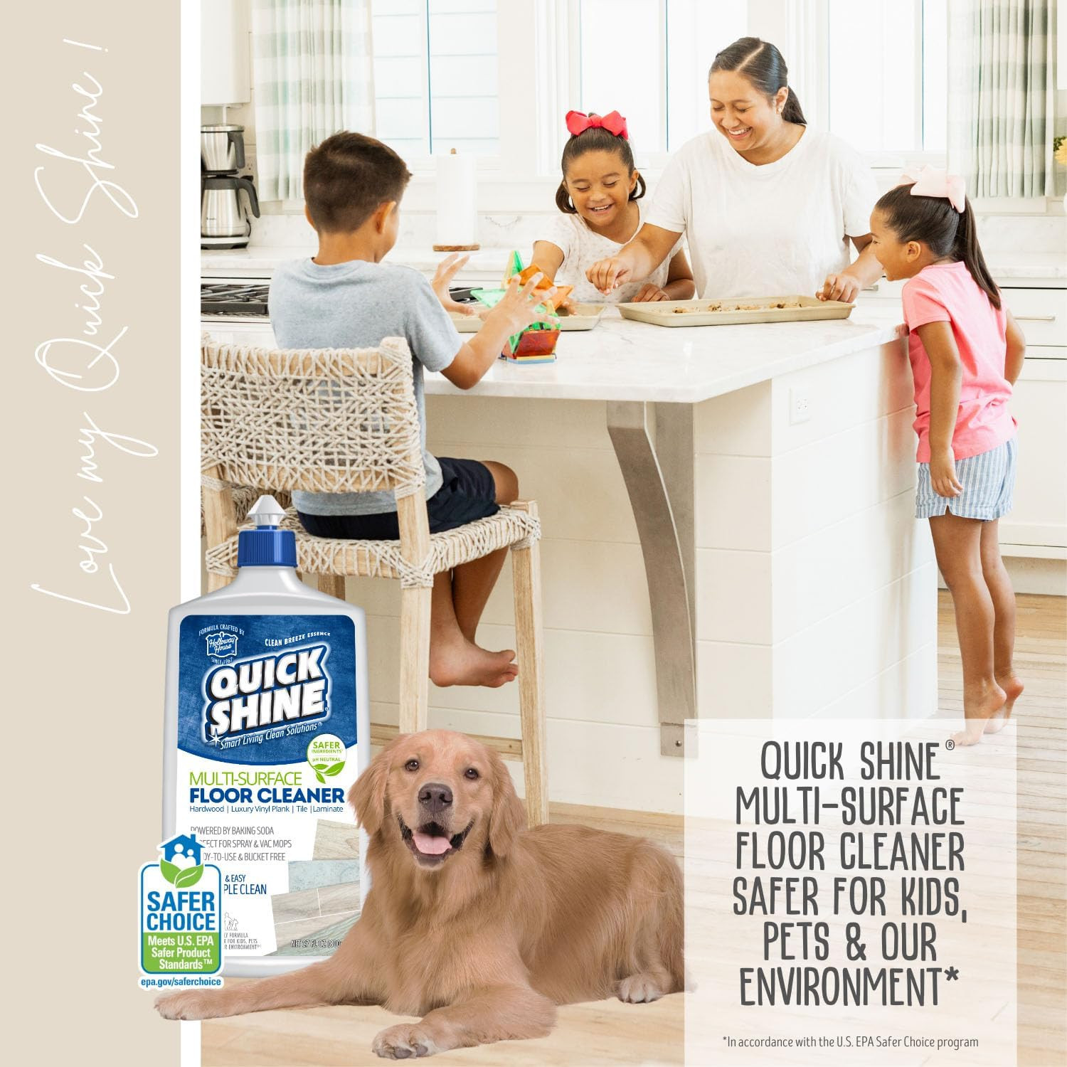 Quick Shine Floor Cleaner 27 Oz 2 Pack Hardwood Laminate Tile No Rinse
