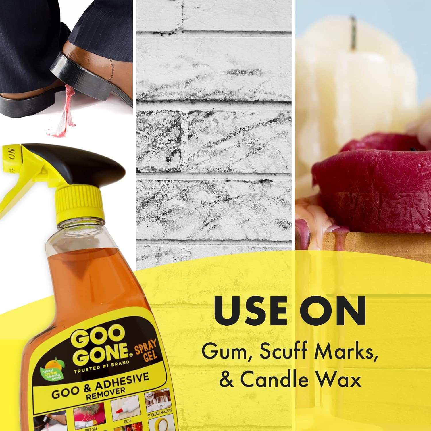 Adhesive Remover Spray Gel, Removes Chewing Gum, Grease, Tar, Stickers, Labels,