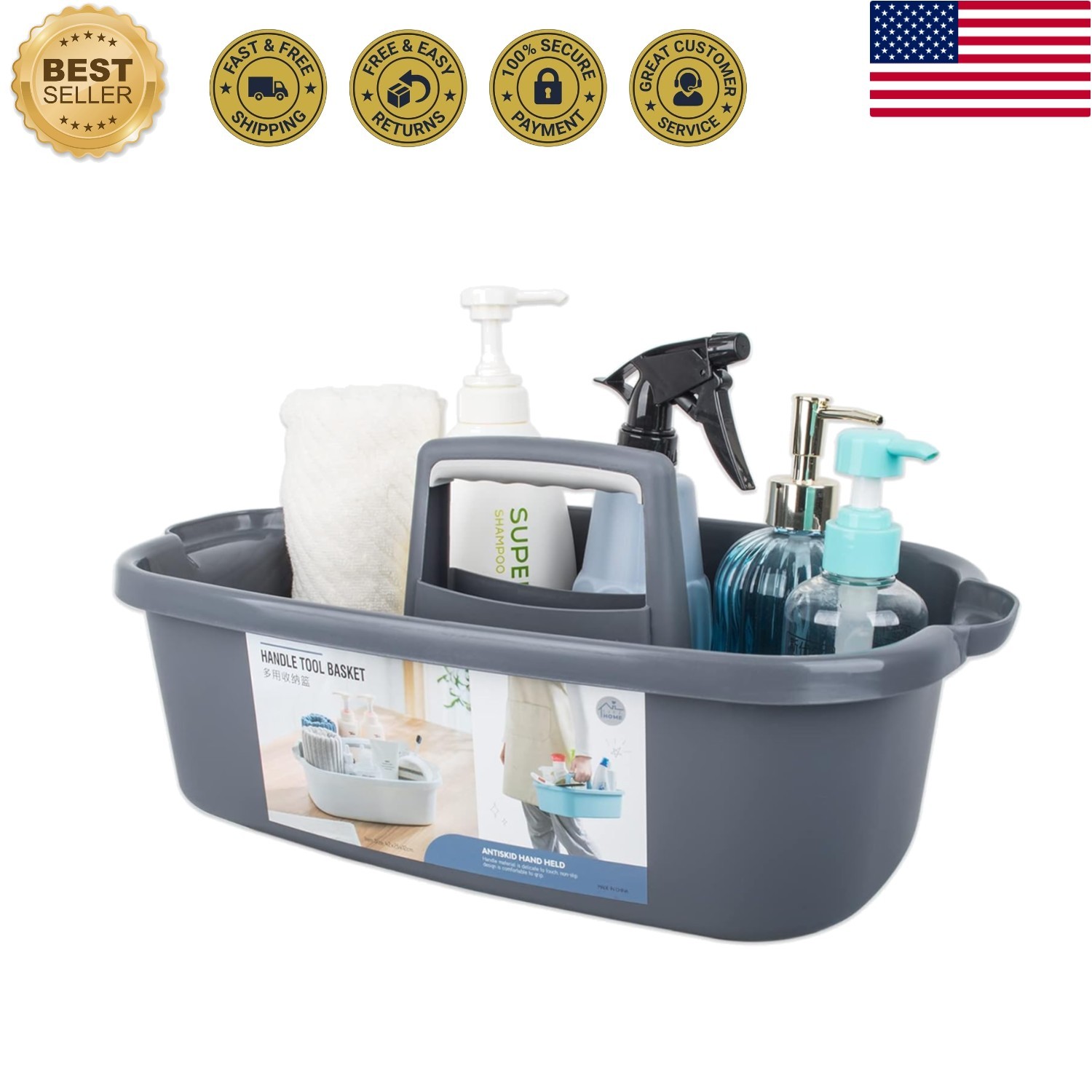 Sturdy Lightweight Cleaning Caddy with Handle – Versatile Organizer for Home Use