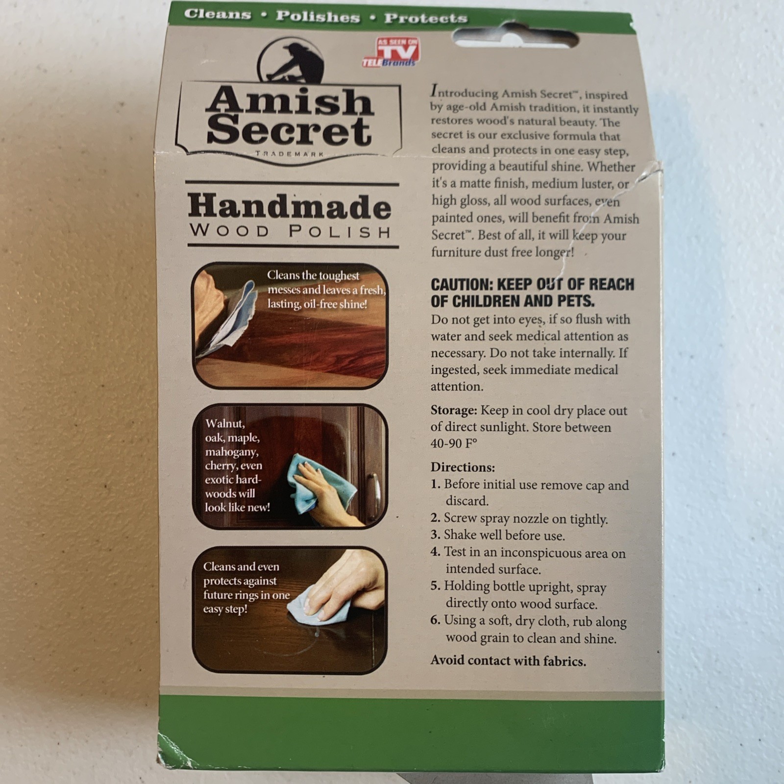 Amish Secret Handmade Wood Polish With Spray Bottle 12oz USA
