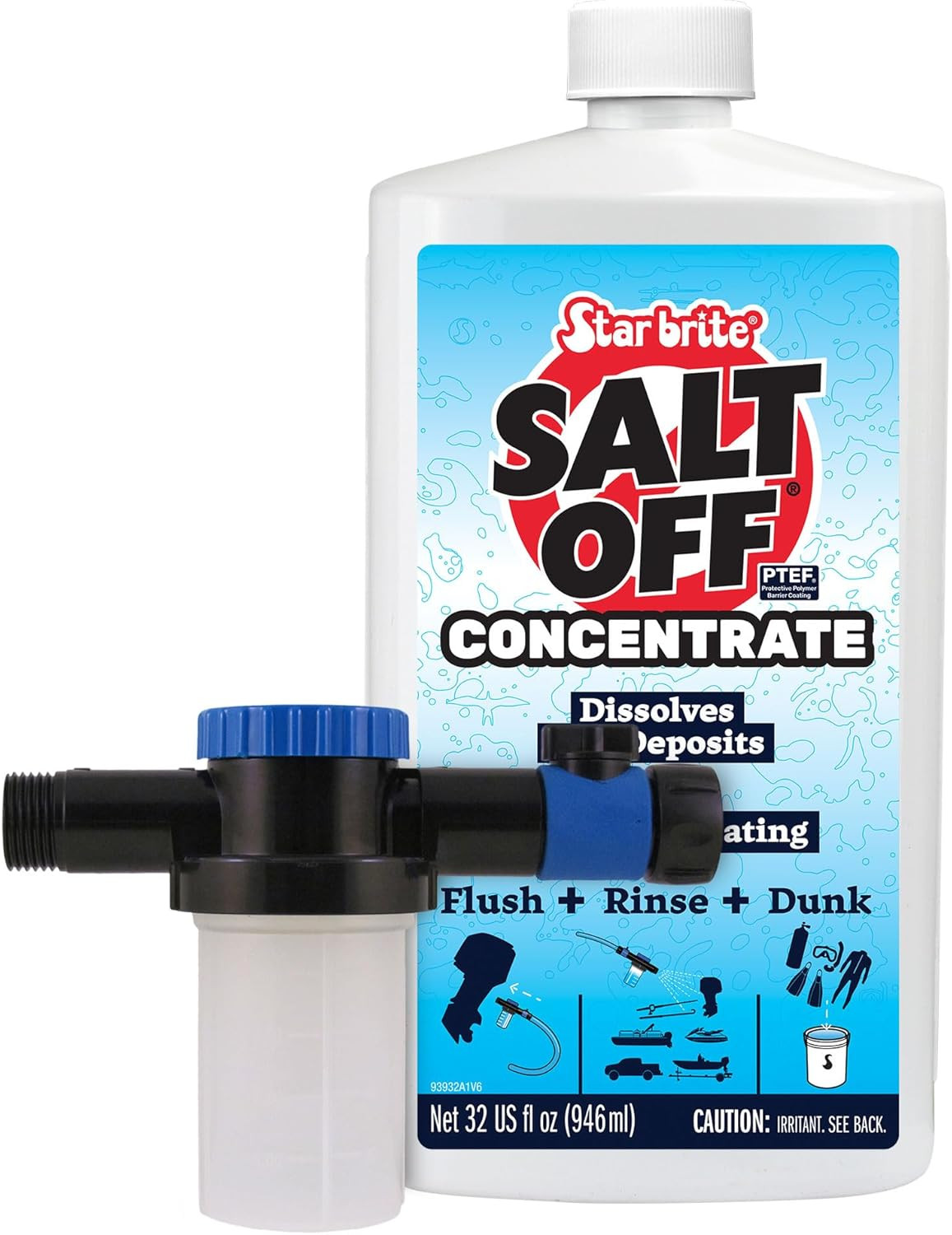 STAR BRITE Salt off Kit – Applicator & 32 OZ Concentrate for Marine Engine Flush