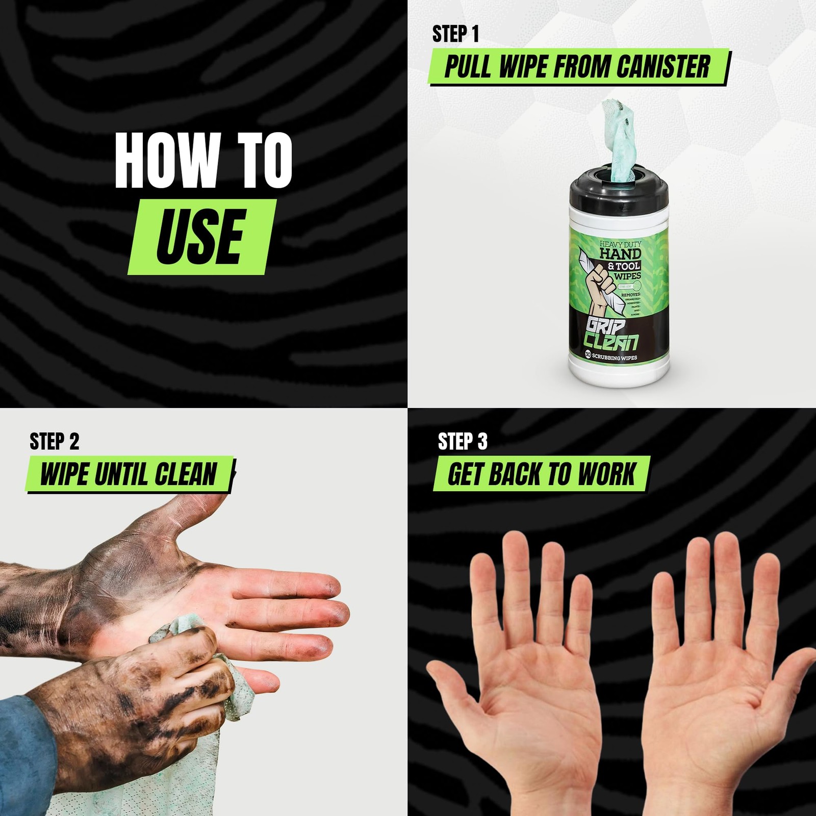 Heavy Duty Hand & Tool Cleaning Wipes – Waterless Hand Cleaner for Mechanics,…