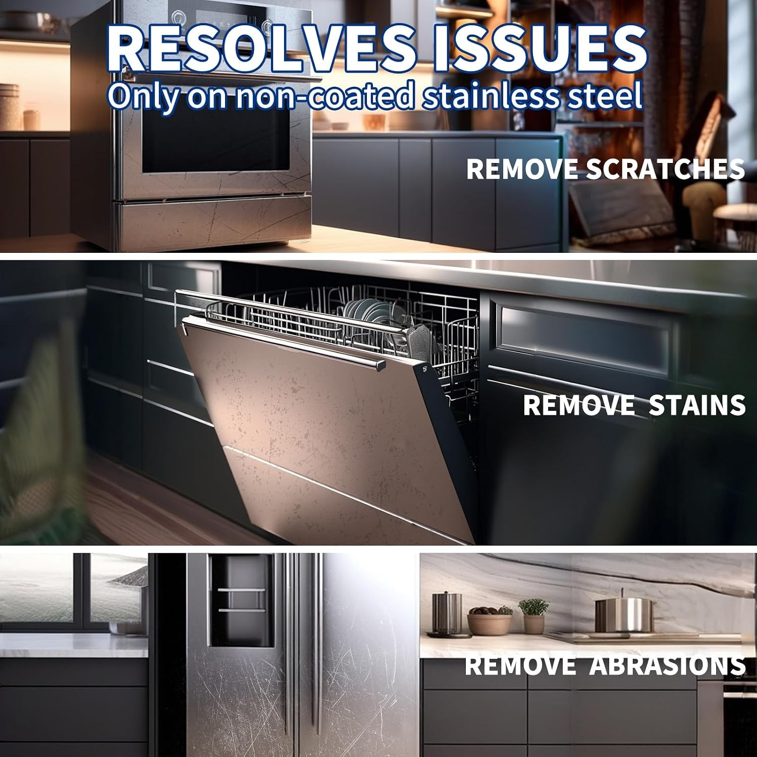 Stainless Steel Scratch Remover Kit Suitable for Sinks & Appliances Scratch
