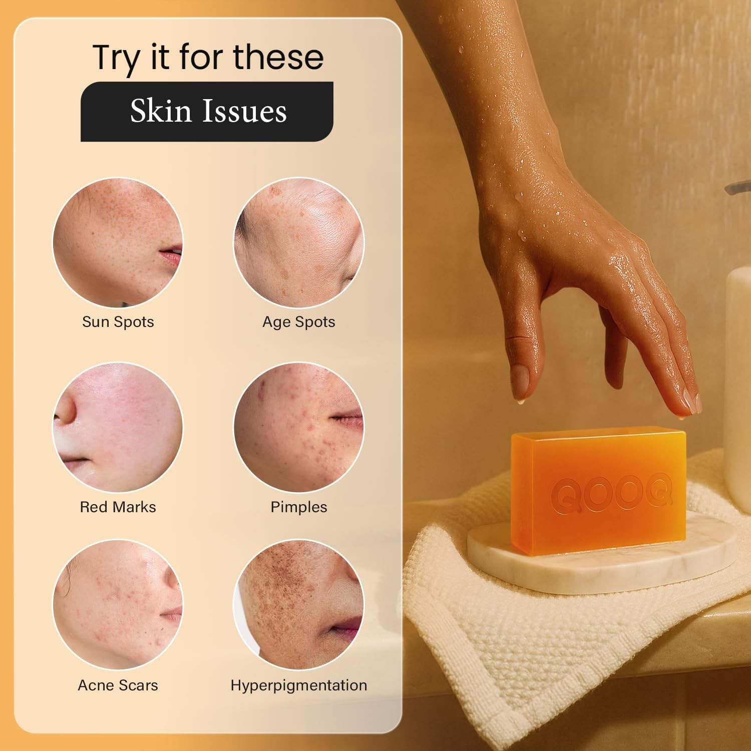 Turmeric Kojic Acid Soap for Dark Spots Remover – Facial Cleansing Bar with