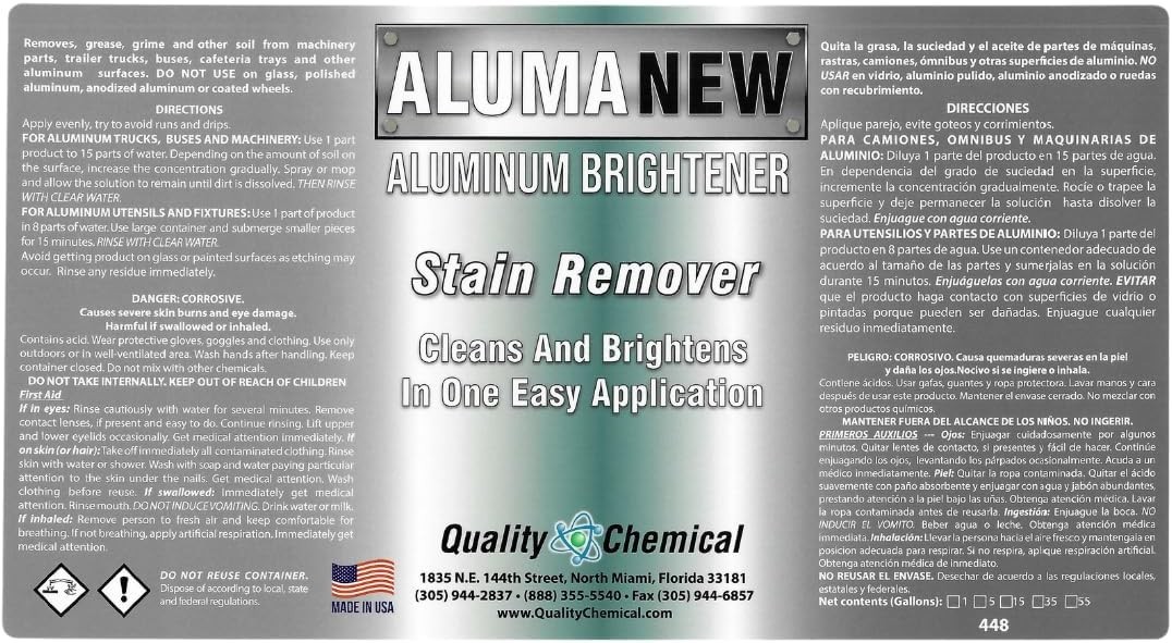 Aluminum Brightener/ Stain Remover / Cleaner & Restorer / / / 1 Gallon 128 F…