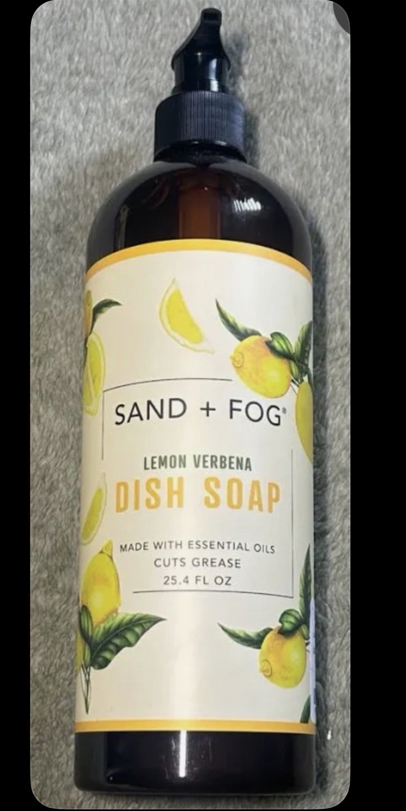 Sand + Fog Dish Soap Lemon Verbena 25.4 fl Oz. Pump Bottle, New