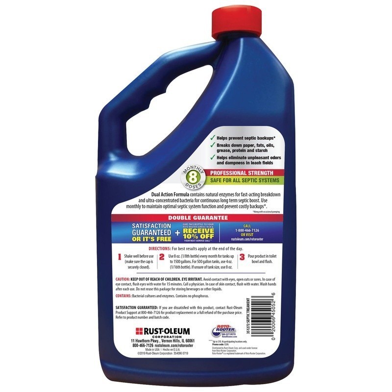 Septic Treatment Enzyme Cleaner Prevents Backups Eliminates Odors Safe Plumbing