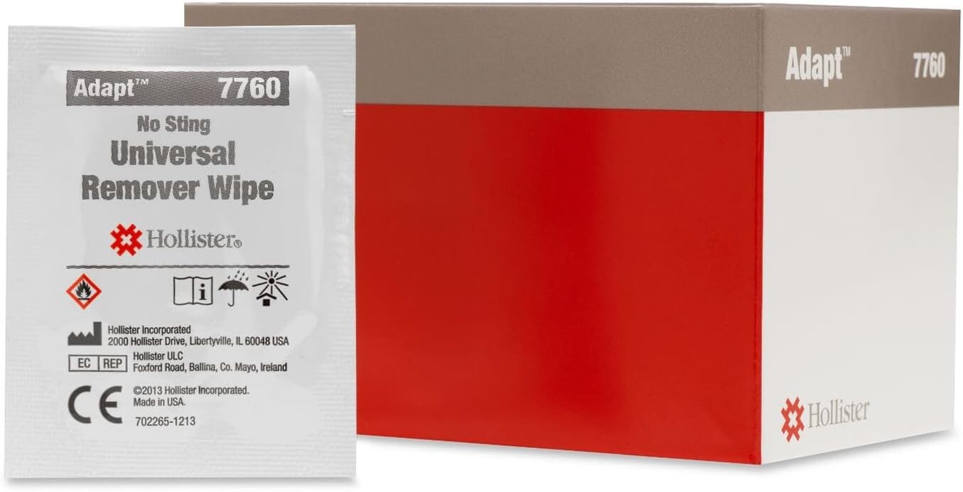 Natural Adapt Adhesive Wipes, 50 Ct – Ideal for Sensitive Skin & Ostomy Use