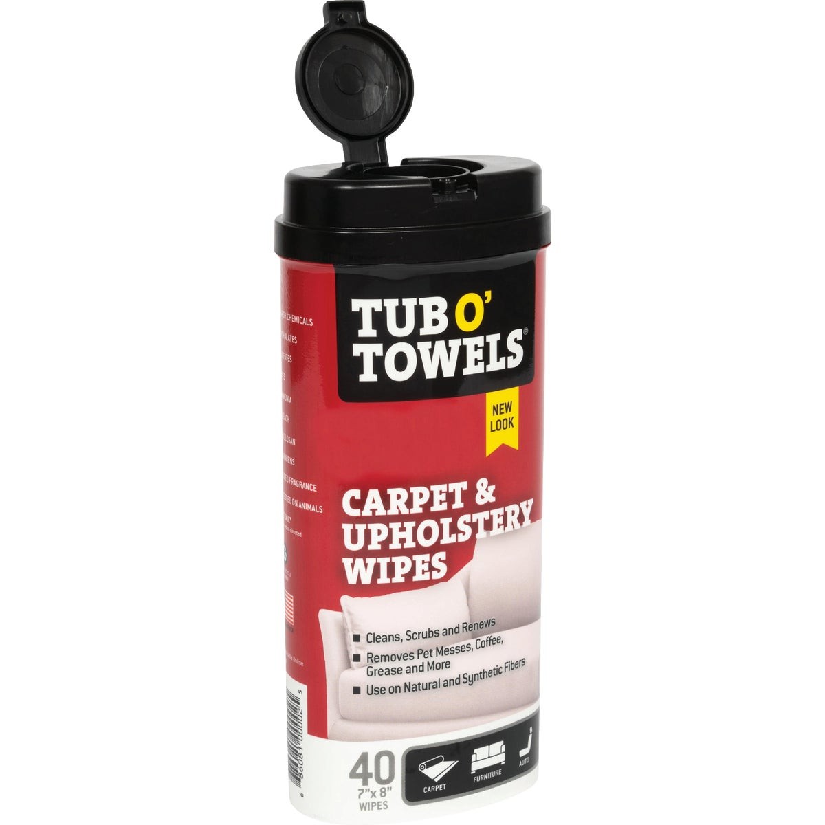 Tub O’ Towels Automotive Carpet & Upholstery Wipes (40-Count) TW40-CP Tub O’