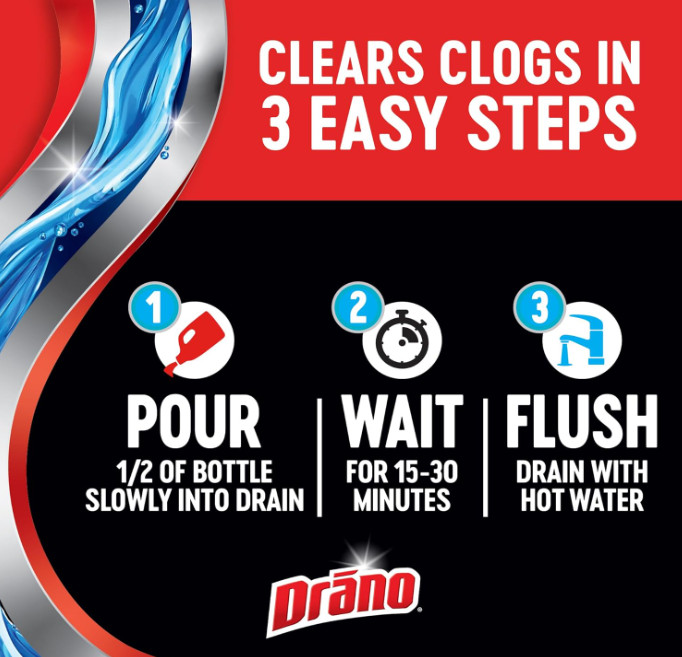 Drano Max Gel Drain Clog Remover & Cleaner, Fast-Acting to Unclog Standing Water