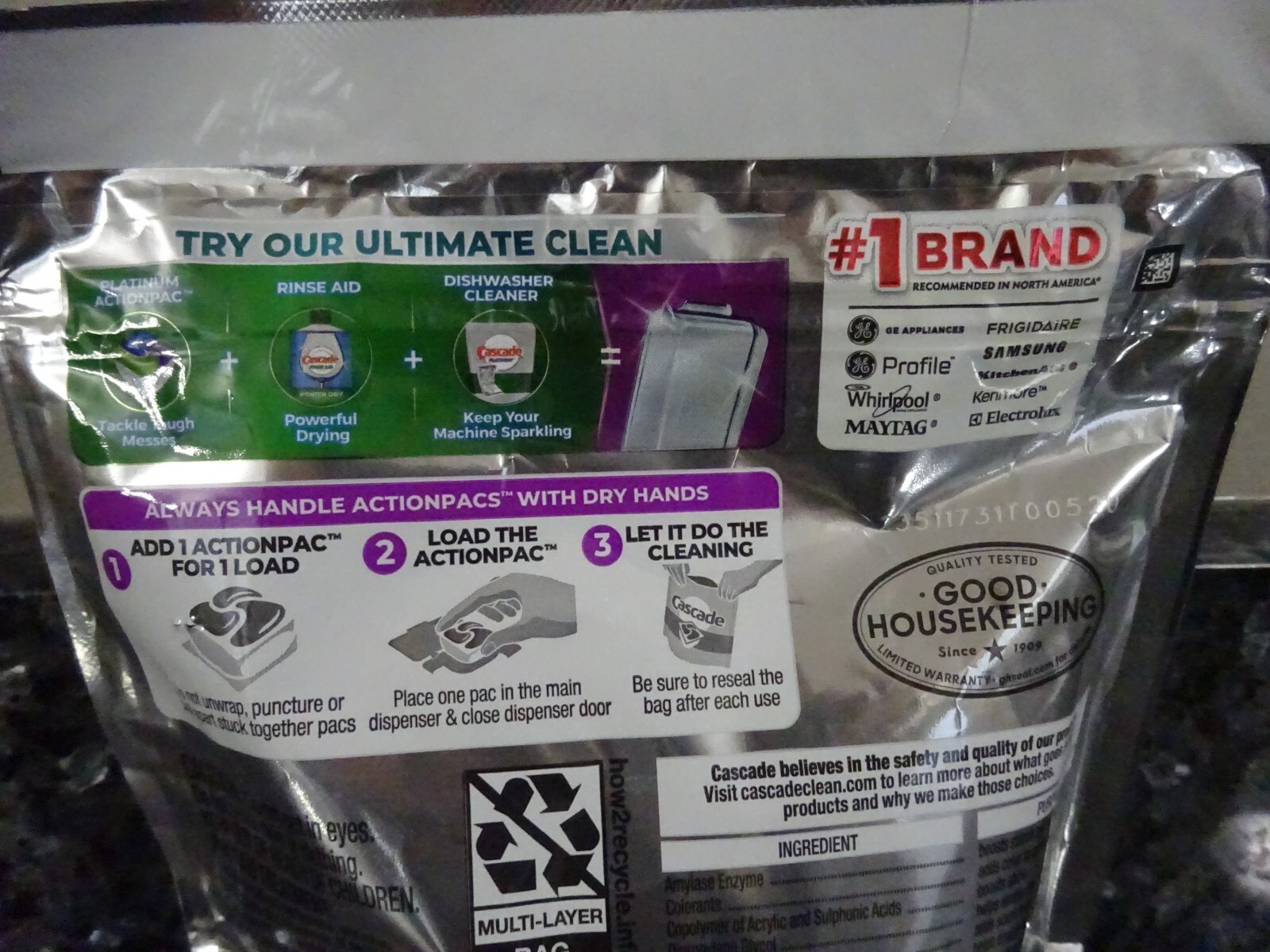 168 Cascade Platinum FRESH Scent Dishwasher Detergent Tabs (12 packs of 14 tabs)