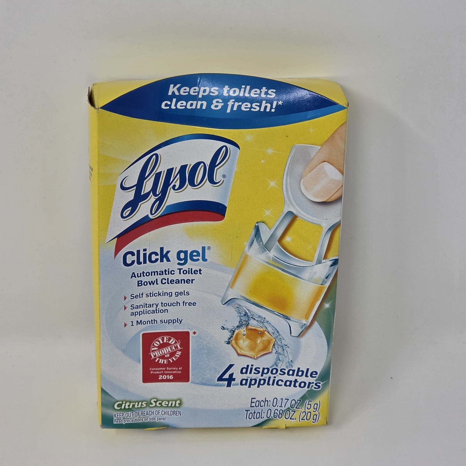 2016 Sealed Lysol Click Gel Automatic Toilet Bowl Cleaner ~ Citrus Scent 4 Count