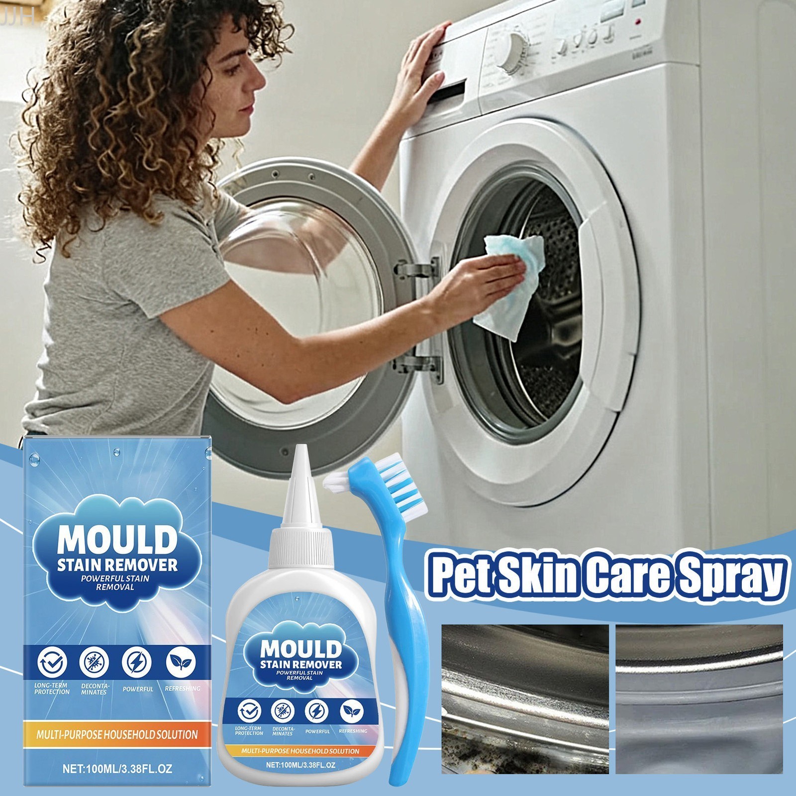 &Mold Stain Cleaning Gel 3.88oz Bathroom Washing Machine Deep Cleaning Descaler