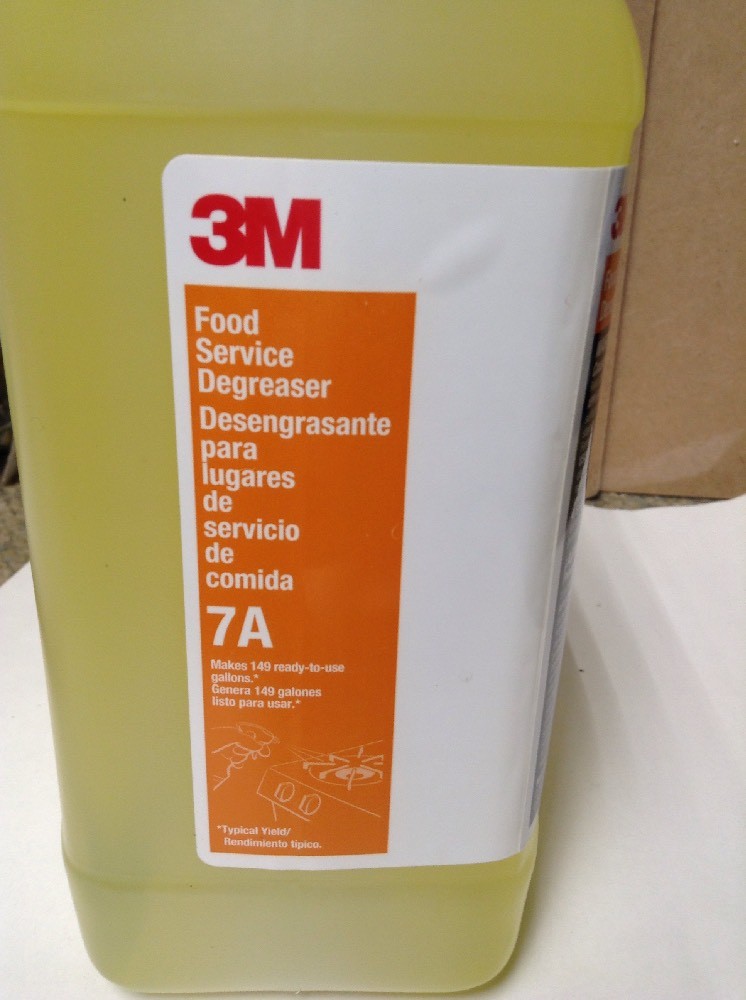 Food Service Degreaser, Yellow ,3M, 7A. 39CZ54 Yield per Container 149 Gallons.!