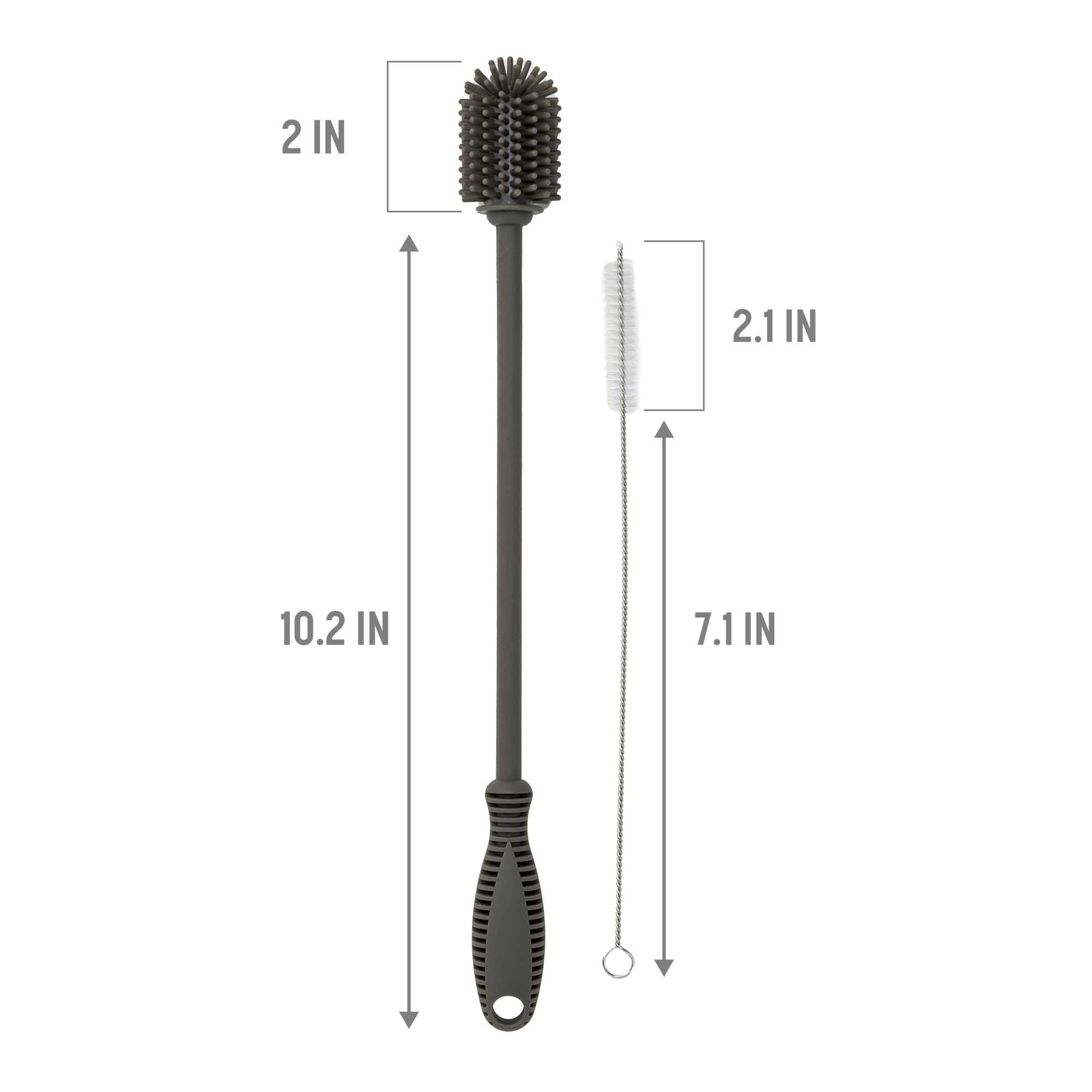 Reusable Bottle And Straw Cleaning 2piece Brush Set Scratch Free Silicone Bottle