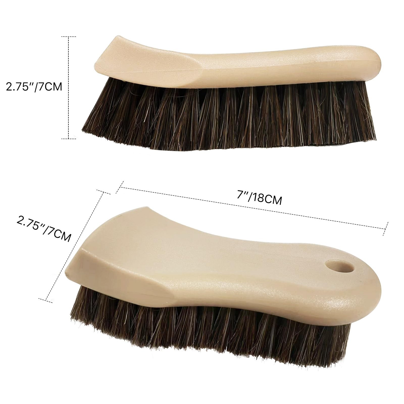 “Long Bristle Horse Hair Brush for Leather, Car Interior, Upholstery & Shoes”