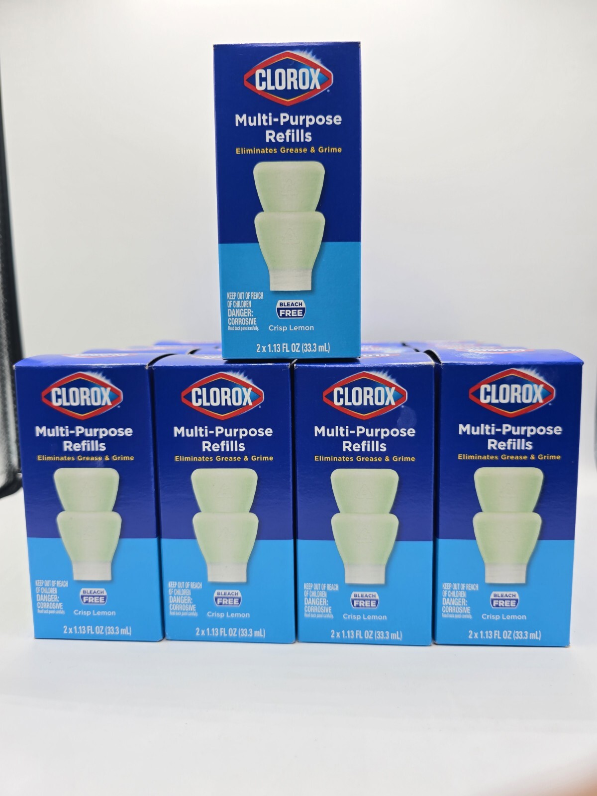 Lot Of 17 Clorox Multi-Purpose Cleaner Refills 2 pack Crisp Lemon New in Box