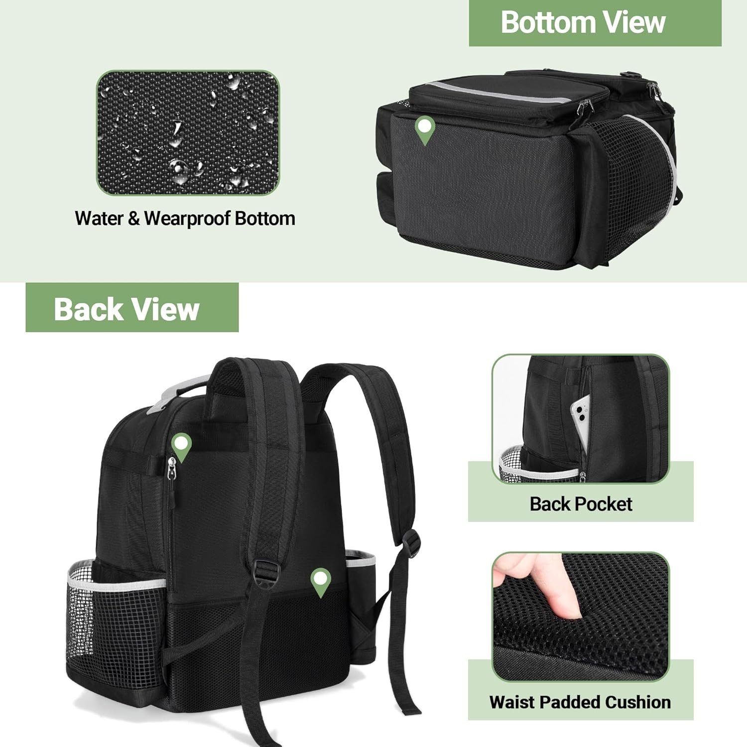 Deluxe Waterproof Cleaning Backpack with Multiple Pockets for Organizing Tools