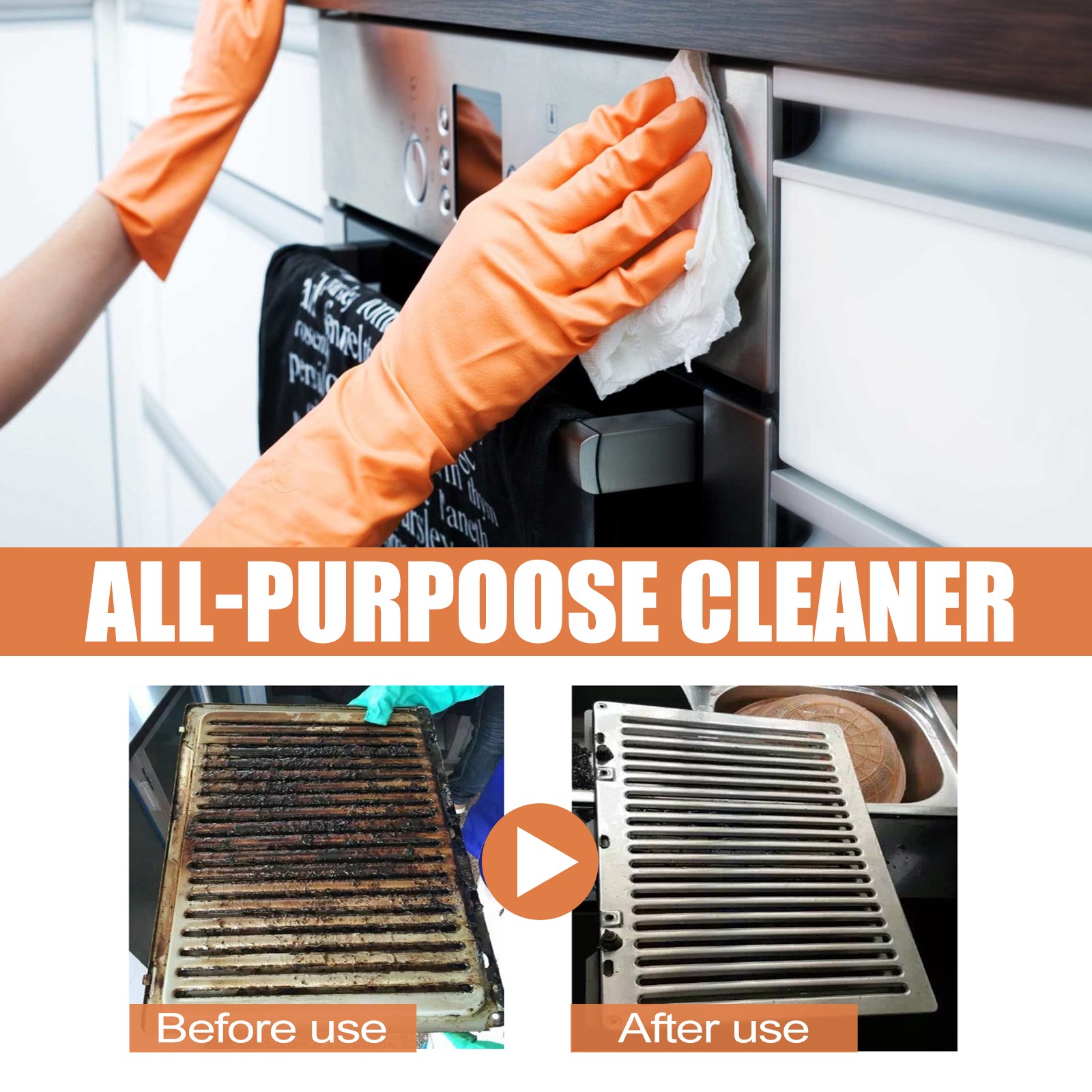 Multi-Purpose Kitchen Cleaner, Kitchen Stove Range Hood Stainless Steel Cooker G
