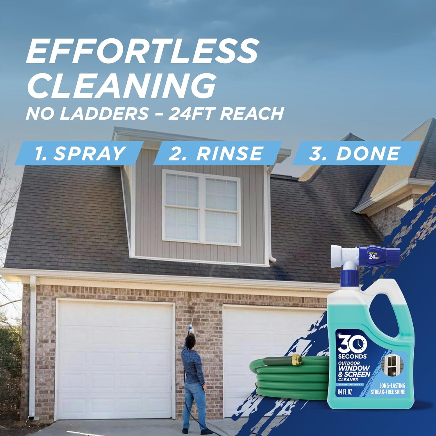 Outdoor Window & Screen Concentrated Cleaner for Glass, Patio Doors, Fiberglass,