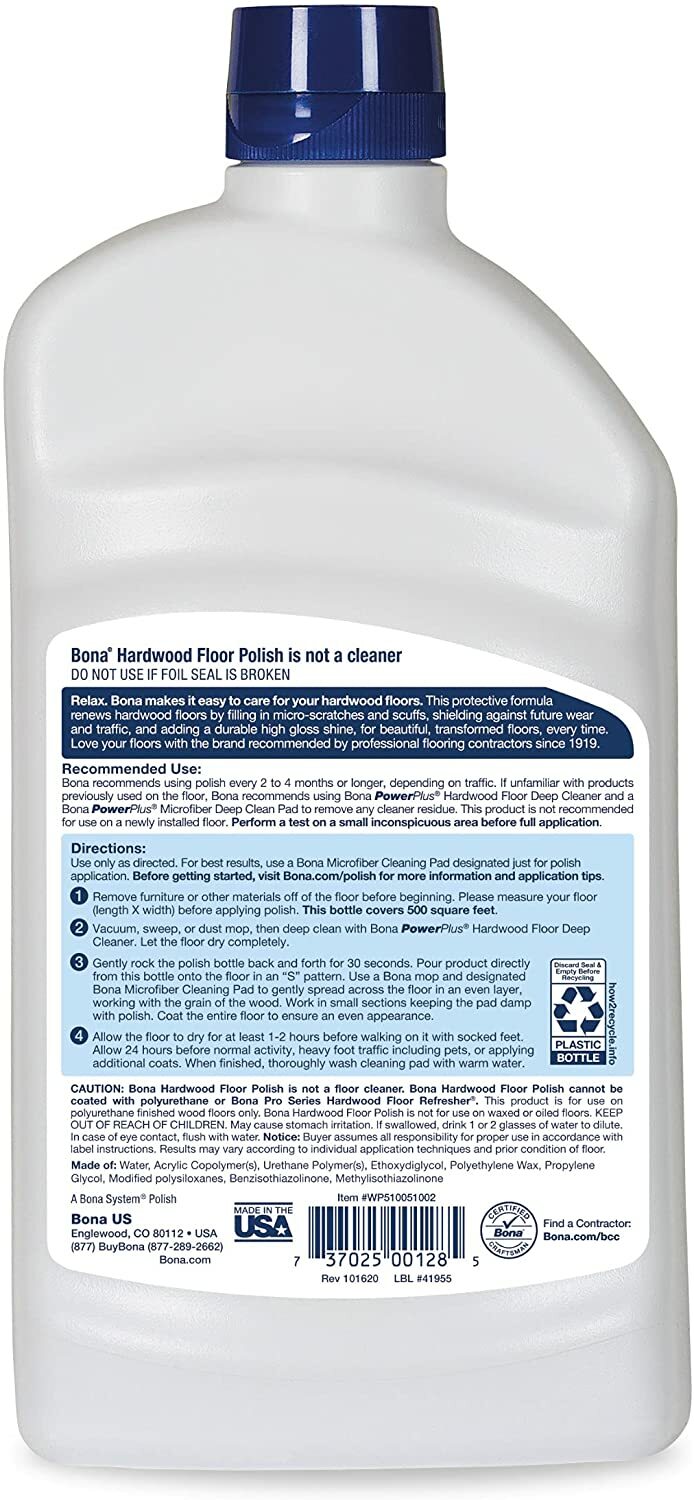✅Bona Hardwood floor Polish-High Gloss 32 Fl Oz Pack of 1