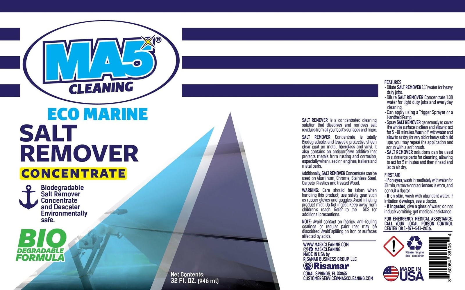 MA5x EcoMarine Salt Remover Concentrate | Biodegradable Descaler & Corrosion …