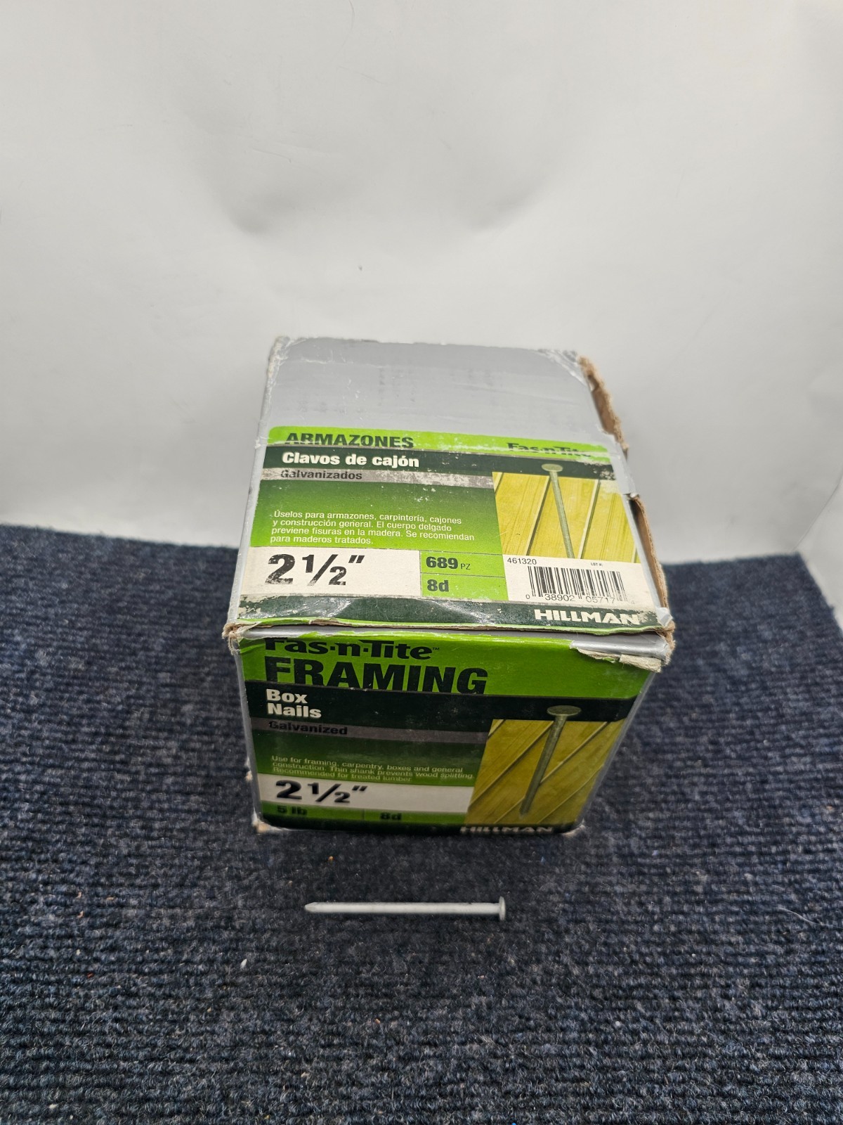 HILLMAN FASTENERS 461320 Fas-n-Tite Framing 5 lb 2-1/2″ Galvanized Box Nails