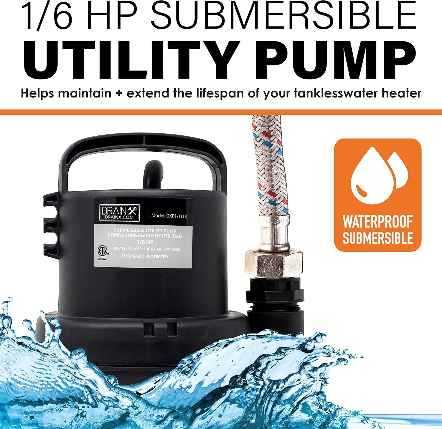 Tankless Water Heater Flush Kit with Gallon Liquid Descaling and and 1/6HP Pump